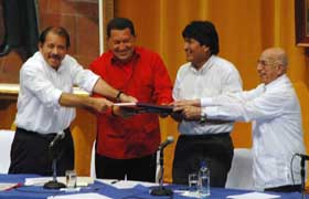 le nicaragua rejoint l'ALBA