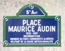 la plaque de la place maurice audin à paris